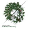 Christmas Wreath, Artificial Christmas  Wreaths, Xmas Wreath with Pine Cone and Berries, Xmas Decorations for Windows, Wall, Mantel,  Front Door - 3 of 4