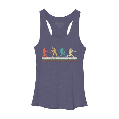 Women's Design By Humans Vintage Distressed Baseball Swing By LuckyCharm99 Racerback Tank Top