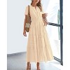 Women's 2025 Summer Casual Midi & Maxi Dress - Lightweight V-Neck Boho Beach Dress with Elastic Waist & Pockets Apricot - 2 of 4