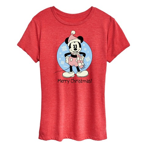 Women's - Disney - Mickey Merry Christmas Short Sleeve Graphic T-Shirt - image 1 of 4