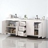 84" Double Sink Bathroom Vanity with Quartz Countertop, Ceramic Sinks, 2 Sliding Drawers,Adjustable Shelves,Freestanding Cabinet - 3 of 4