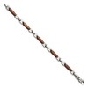 Black Bow Jewelry Men's Stainless Steel & Cognac Plated Link Bracelet, 8.25 Inch - 2 of 4