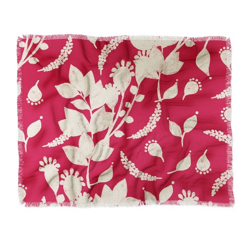 Viviana Gonzalez Floral Magenta vibes Woven Throw Blanket Deny Designs