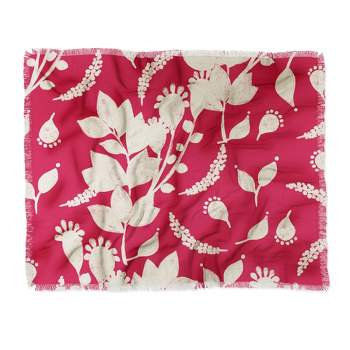 Viviana Gonzalez Floral Magenta vibes Woven Throw Blanket - Deny Designs