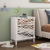 FUFU&GAGA 3-Drawers White Wood Mirrored Paint Nightstands Bedside Table - 3 of 4