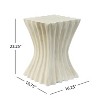 Angel Sar MGO Archaistic Wavy Side Table, Unique Wave-Shaped Design with Antique Sandstone Finish, Indoor and Outdoor Use - 3 of 4