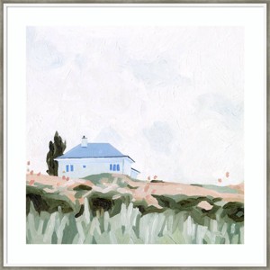 33" x 33" House on a Hill II by Emma Scarvey Wood Framed Wall Art Print - Amanti Art - 1 of 4