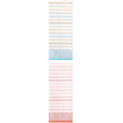 REGALWOVEN 2 Pack Striped Cotton Soft Absorbent Hand Towels for Bathroom, Kitchen, Hotel 13" x 27"