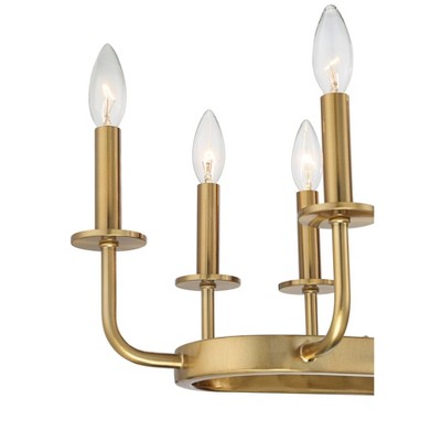 Soft Gold Brass 16-Light Linear Island Chandelier