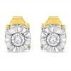 Haus of Brilliance 10K Yellow Gold Plated Silver 1/2 Cttw Miracle Set Diamond Stud Earring - 4 of 4