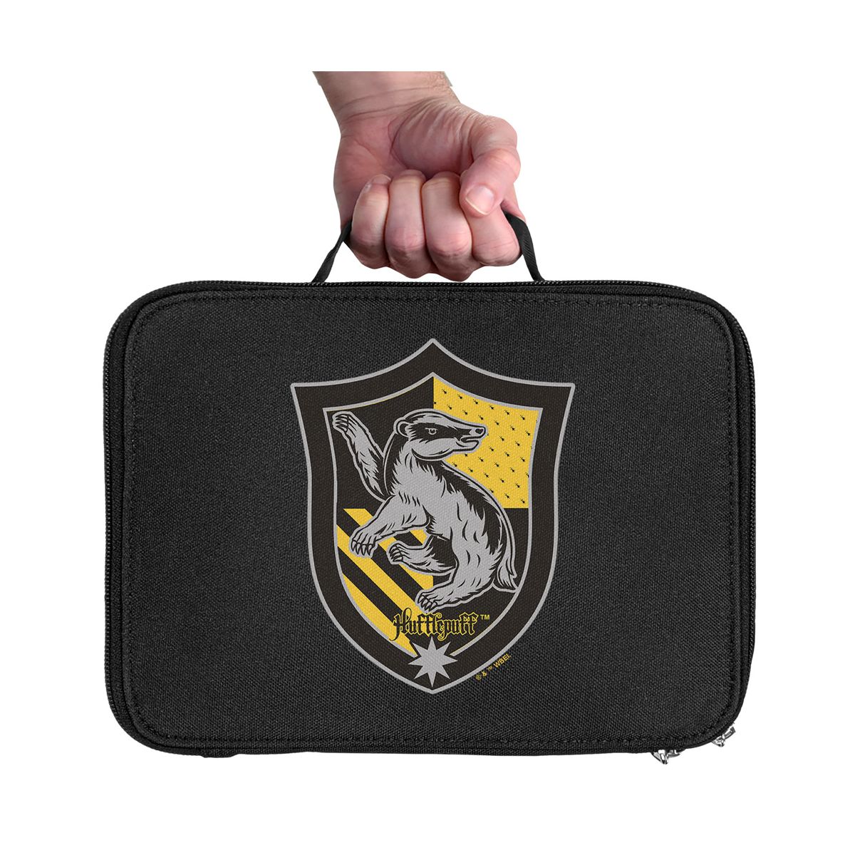 Harry Potter Hufflepuff Plaid Crest Insulated Soft Sided Lunch Box - thumbnail 3