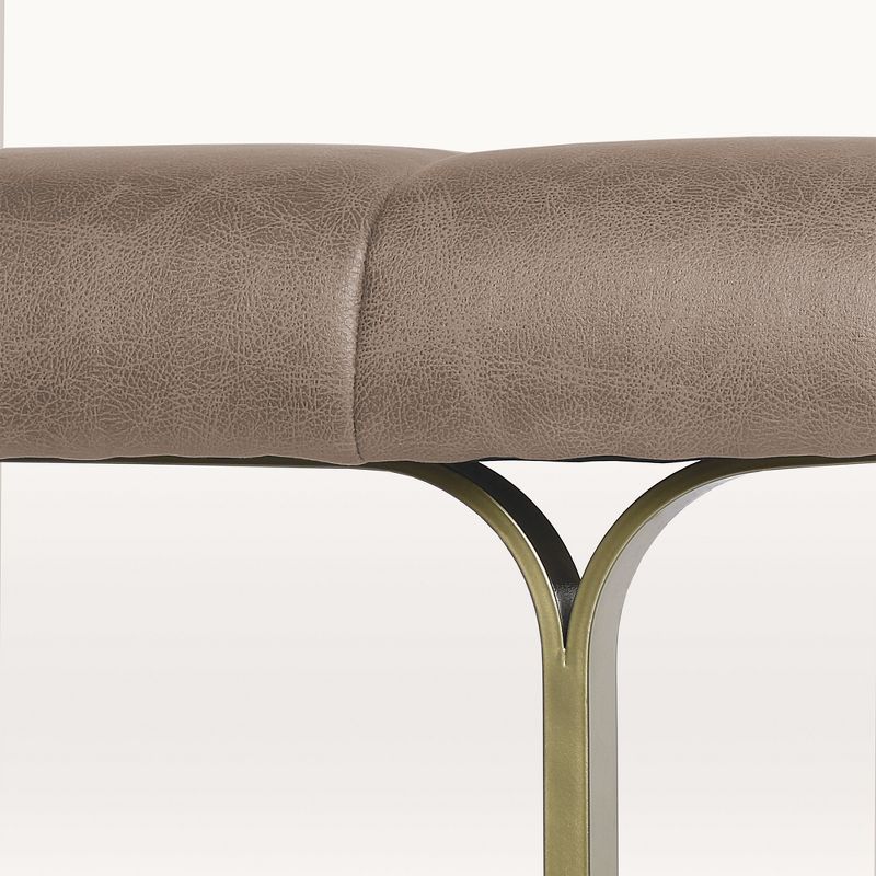 eLuxury Studio A Upholstered Vegan Leather Coffee Table with Metal Base, 3 of 9