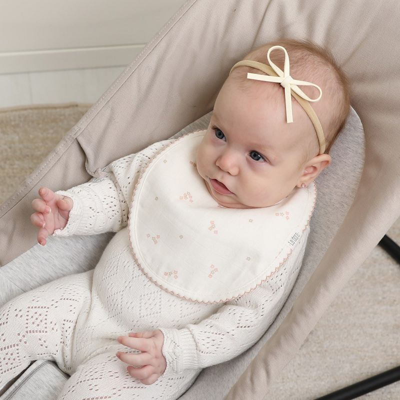Muslin Baby Bibs | Soft Cotton Teething Bibs for Infant Drips, Drools & Feedings | Waterproof, Adjustable Fit for Newborn Baby | 2 Pack (Multicolor), 2 of 4