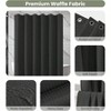 Fabric Shower Curtain Waffle Weave, 230 GSM Heavy Duty, Weighted Hem, 14 Metal Hooks, Water Repellent, Washable - 3 of 4