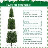 Pre-Lit Pencil Christmas Tree, Artificial Skinny Christmas Tree W/Metal Hinges & Base, Perfect for Indoor Shops Office and Holiday - 3 of 4