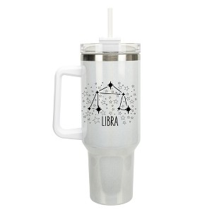 100 North Libra Zodiac Astrology Star Sign Wrap-Around 40 Oz. Stainless Steel Water Bottle Coffee Mug, Spill & Leak Resistant, Travel Tumbler with - 1 of 4