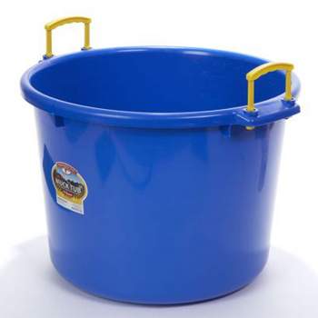 Little Giant 70 Quart Muck Tub Durable and Versatile Utility Bucket with Molded Plastic Rope Handles for Big or Small Cleanup Jobs, Blue