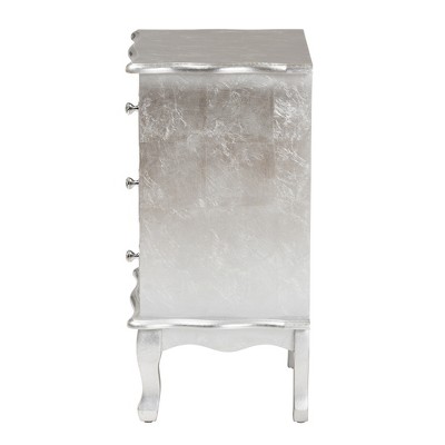 Newton Traditional Silver 3-Drawer Solid Wood Nightstand