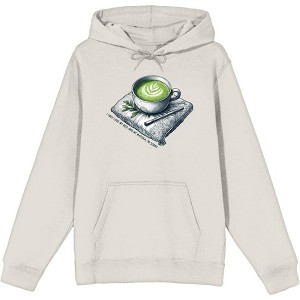 Matcha Teacup I Only Love My Bed and Matcha Adult Long Sleeve Hoodie - 1 of 3
