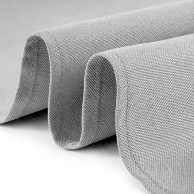 Silver Round Stain-Resistant Polyester Dining Tablecloth