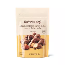 Thinly Dipped Milk Chocolate Peanut Butter Covered Almonds - 4oz - Favorite Day™