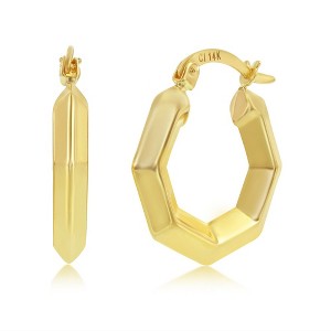 Classic Gold 14K Yellow Gold, Geometric 22x20mm Hoop Earrings - Gold - 1 of 3
