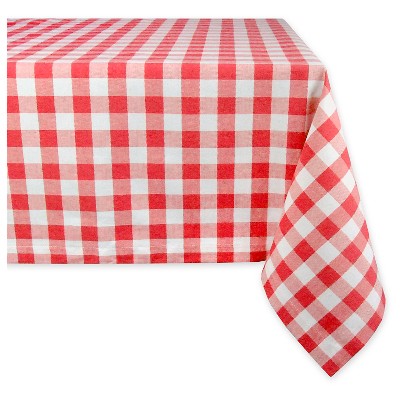 Checkers Red & White Tablecloth (70"Round) - Design Imports