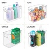 mDesign Tall Plastic Desk Organizer Office Bin with Handles - 2 Pack - Clear, USA Made - 4 of 4