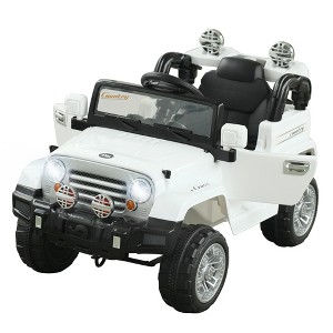 Aosom Kids Ride-on Car, Off-Road Truck with MP3 Connection, Working Horn, Steering Wheel, and Remote Control, 12V Motor, Black - 1 of 4