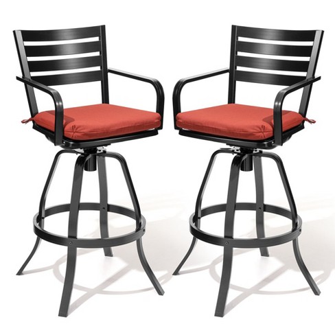 Crestlive Products Outdoor Cast Aluminum Swivel Bar Stool With Sunbrella Cushion Target