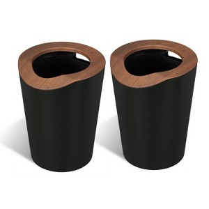 Home Zone Living 2-Pack 2 Gallon Small Round Trash Cans with Open Top - 1 of 4