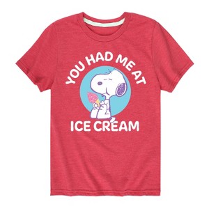 Boys' - Peanuts - You Had Me At Ice Cream Short Sleeve Graphic T-Shirt - 1 of 4