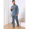 INSPIRE CHIC Men's 2 Pieces Long Sleeve Button Down Pocket Pattern Pajamas Set - 2 of 4