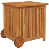 VidaXL Patio Storage Box with Wheels 23.6"x19.7"x22.8" Solid Wood Acacia - 3 of 4