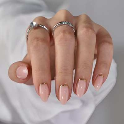 BTArtboxnails Gold End Almond Nails - Press On Nails