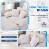 Corduroy Chaise Lounge Single Sofa With 2 Toss Pillows and a Ottoman Upholstered Accent Chairs, White/Orange/Green/Gray/Black-ModernLuxe - 4 of 4
