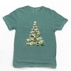 Watercolor Christmas Tree Sparkle - Womens Garment Dyed Tee - 3 of 4