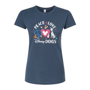 Women's - Disney Classics - Peace Love Disney Dogs Fitted Graphic T-Shirt - 1 of 3