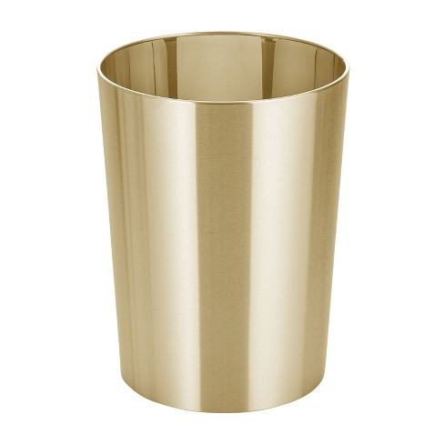 mDesign Small Steel Round Trash Wastebasket Garbage Bin - image 1 of 3