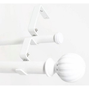 Urbanest Fluted Ball Manhattan 1-inch 5-8 inch Double Drapery Curtain Window Rod Set - 1 of 4