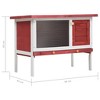 vidaXL Outdoor Rabbit Hutch 1 Layer in Red Wood – an Exercise Space with Wire Mesh, Cozy Cubby and Slide-Bolt Latch - 4 of 4