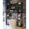 Aheaplus 11-Tier Bathroom Organizer with Adjustable Shelf, Over The Toilet Storage Rack with 4 Hooks and Drawers - 2 of 4