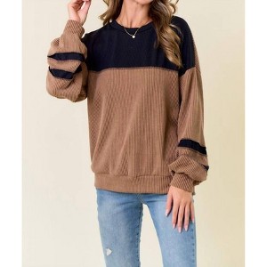 Women's Clara Ribbed Long Sleeve Top - Lovely Melody - 1 of 2