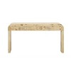60" Burl Wood Veneer Console Table With 2 Drawers,Rectangular Minimalist Entryway Table for Living Room Hallway,Modern Sofa Table-Coolbibila - 3 of 4
