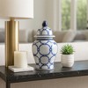 Decorative Ceramic Temple Jar for Living Room Decor - Stylish Home Decor for Bedroom, Office, and Table Centerpiece - Blue & White - 2 of 4