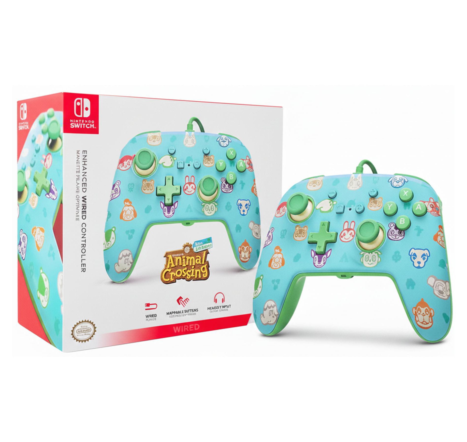 PowerA Enhanced Wired Controller for Nintendo Switch – Animal Crossing Edition with Mappable Buttons