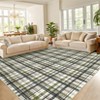 Modern Geometric Striped Area Rug Machine Washable Rugs - 2 of 4