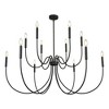 LNC Dolohovstrout 12 -Light  47.2" Modern Tiered Candle Oversized Chandelier, Black - 2 of 4