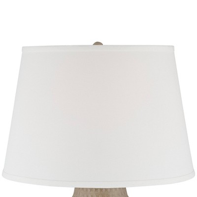 Brighton Beige Hammered Metal Table Lamp with White Fabric Shade