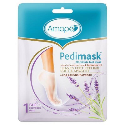 Amop&#233; PediMask 20-Minute Foot Mask - Detox &#38; Chill with Lavender Oil - 1 Pair